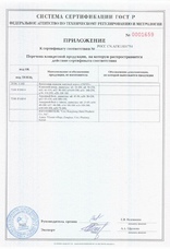 Приложение к сертификату РОСС CN.АГ81.НО1754 на клиновой анкер и анкерный болт