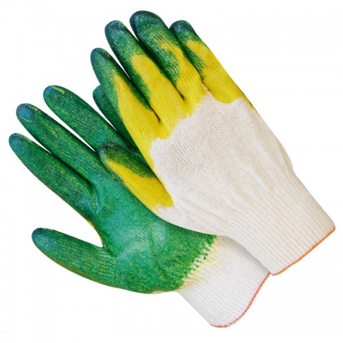Перчатки прорезиненые зеленые